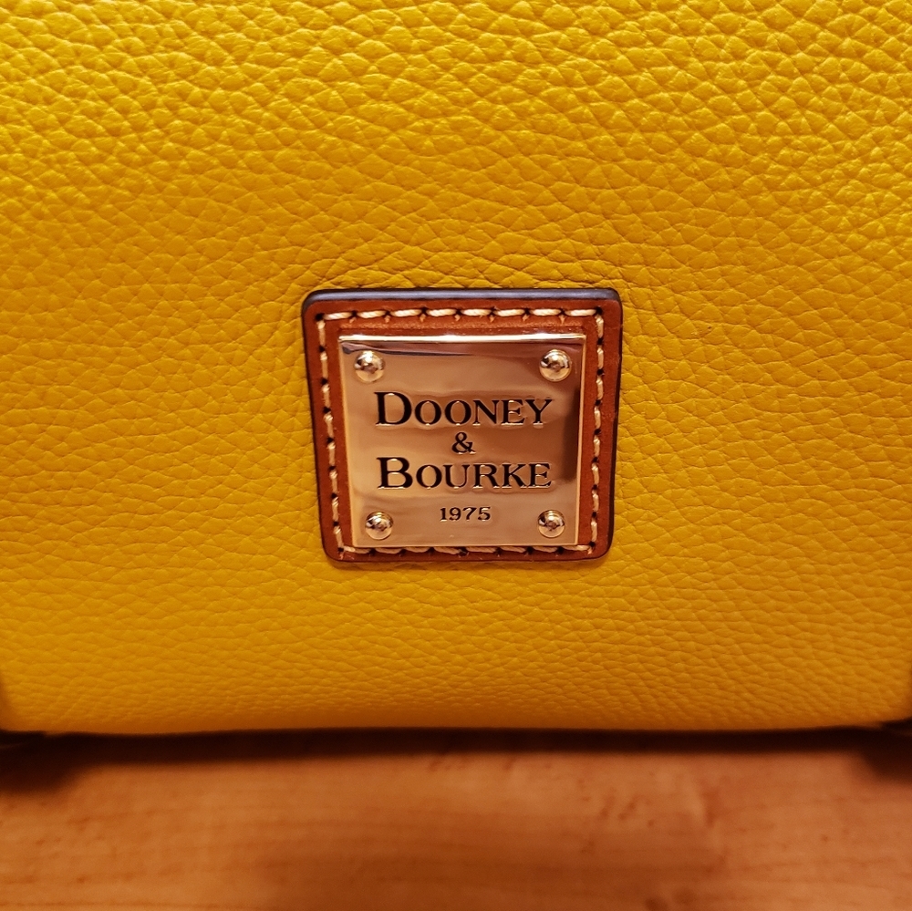 Dooney & Bourke Pebble Grain Satchel in Mustard - Picture 4 of 5